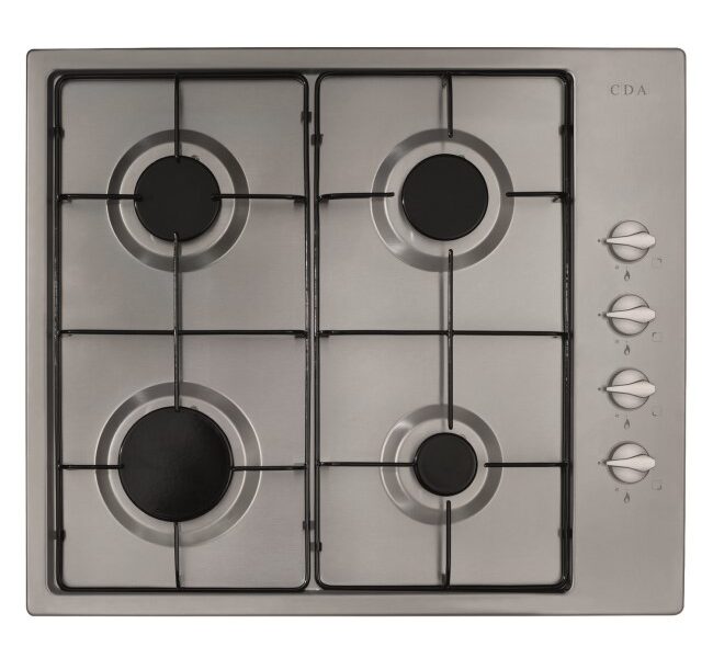 CDA HG6151 60cm Stainless Steel 4 Burner Gas Hob