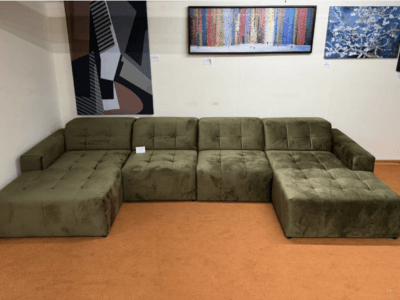 Seattle Large Olive Green Upholstered Corner Sofa (Clearance Line)