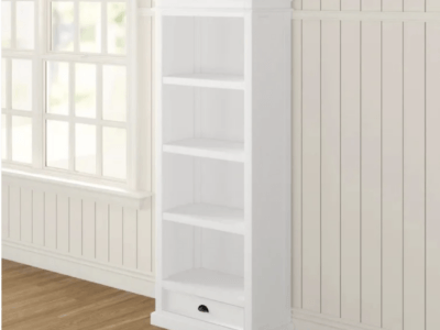 White Mahogany Single Drawer Bookcase (Clearance Line)