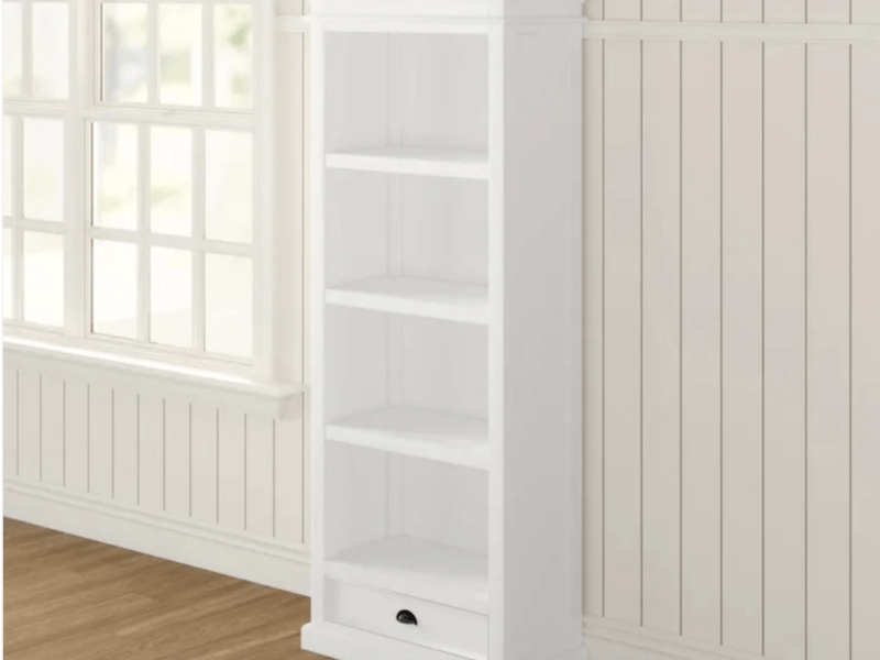 White Mahogany Single Drawer Bookcase (Clearance Line)