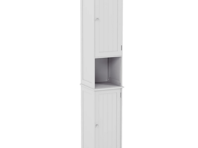 Priano 2 Door Tall White Freestanding Cabinet