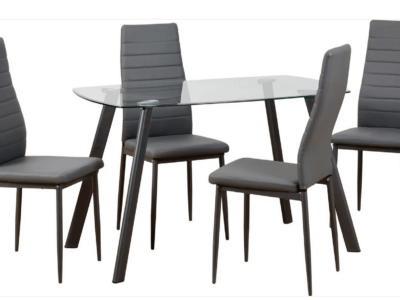 ABB Dining Table and Four Grey Chairs Set
