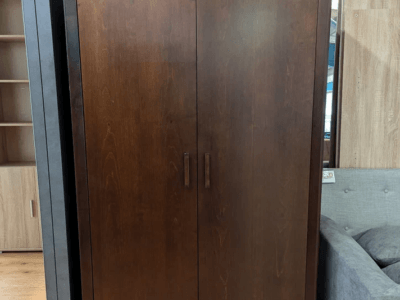 Earlsboro 2 Door Dark Wood Wardrobe (Clearance Line)