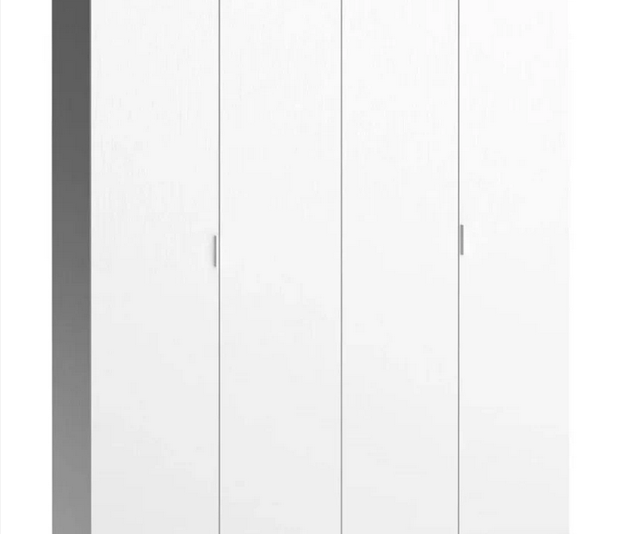 White 4 Door Bifold Wardrobe (Clearance Line)