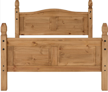 Corona Pine 4ft6" Double Bed - High Foot End Regular price