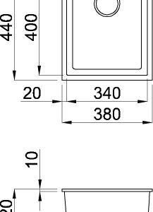 Reginox Quadra 100 1.0 Bowl Undermount Granite Kitchen Sink – White