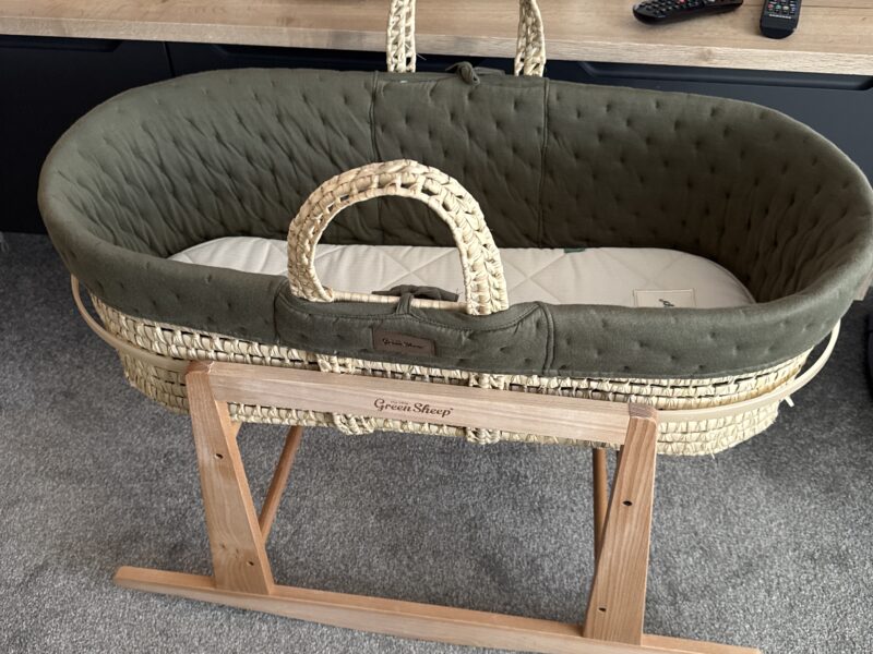 The Green Sheep Moses Basket